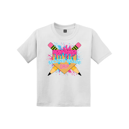 Back to School Baseball Drip Youth Tee
