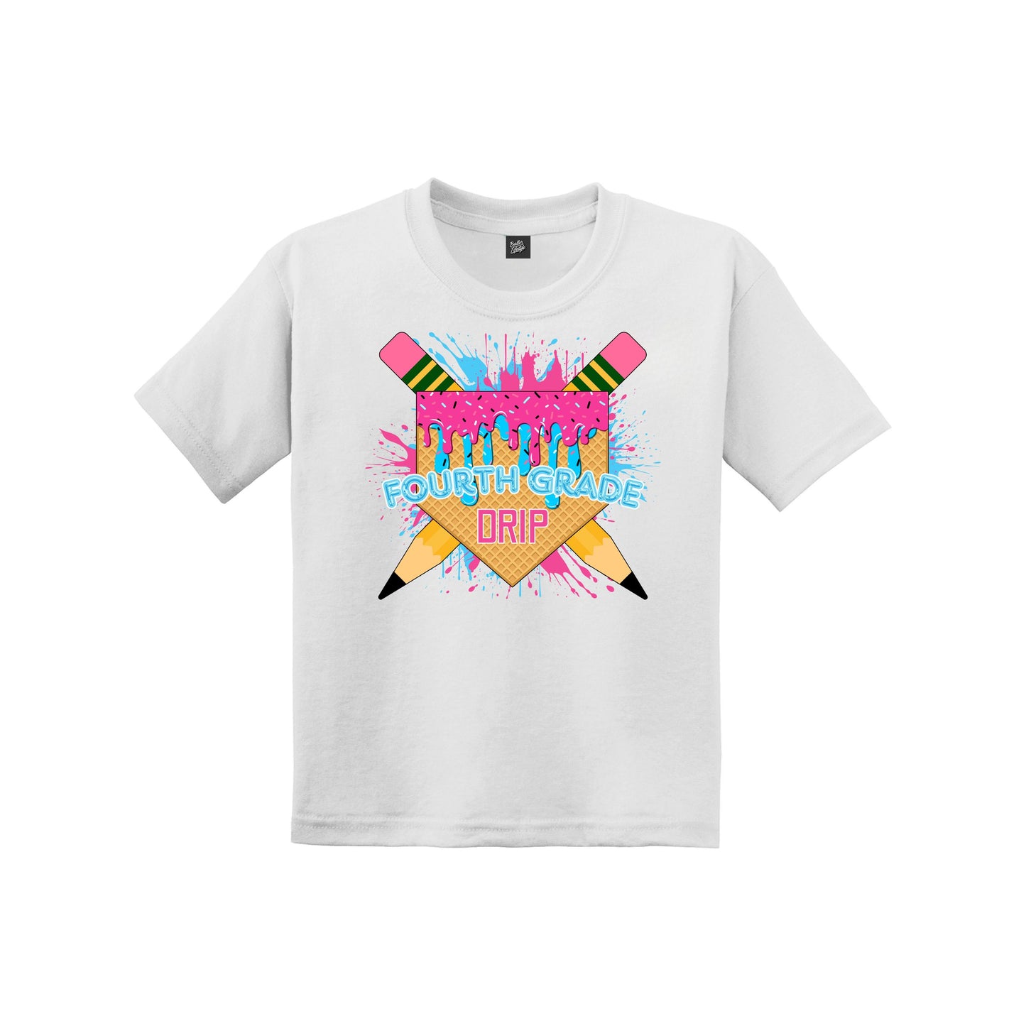 Back to School Baseball Drip Youth Tee