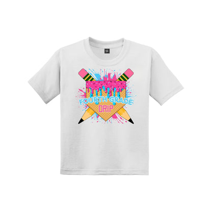 Back to School Baseball Drip Youth Tee