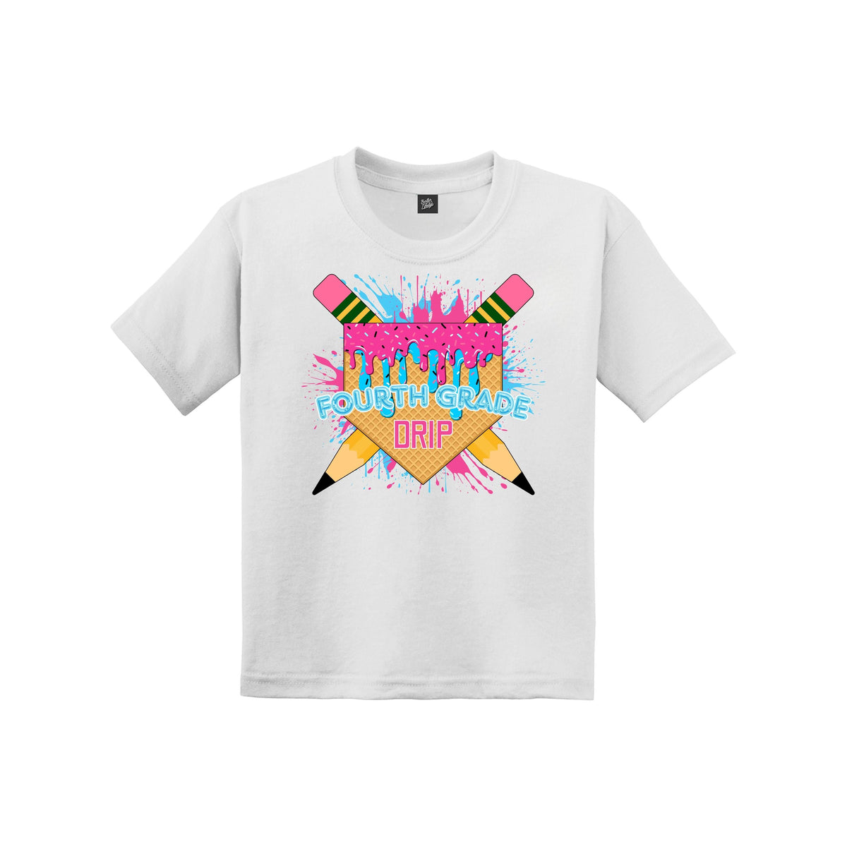 Back to School Baseball Drip Youth Tee