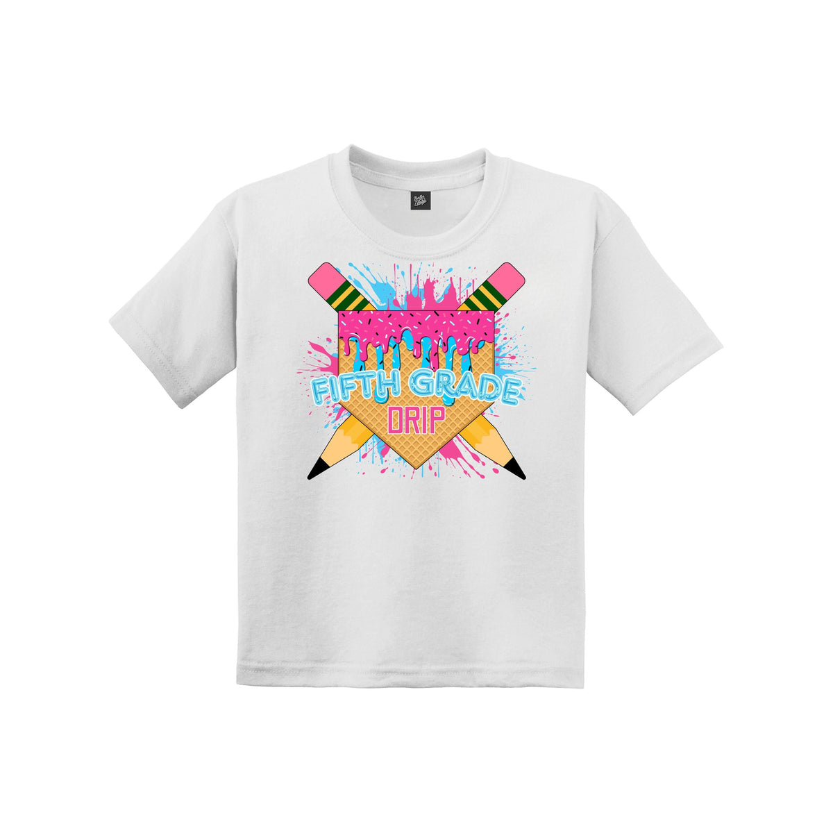 Back to School Baseball Drip Youth Tee