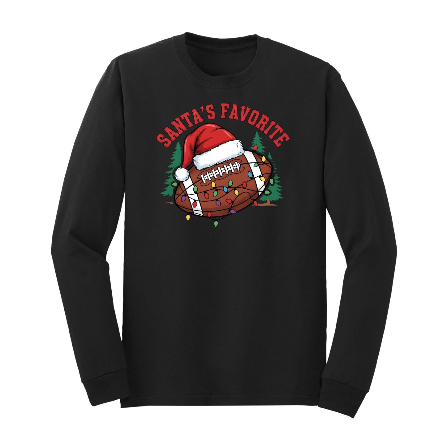 Youth Santa's Favorite Holiday Football Long Sleeve