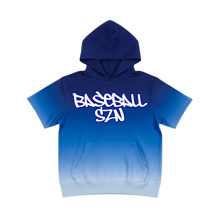 Ombre Short Sleeve Baseball Hoodie