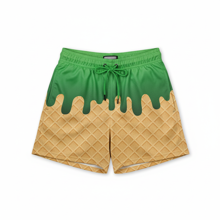 Ice Cream Drip swim trunks