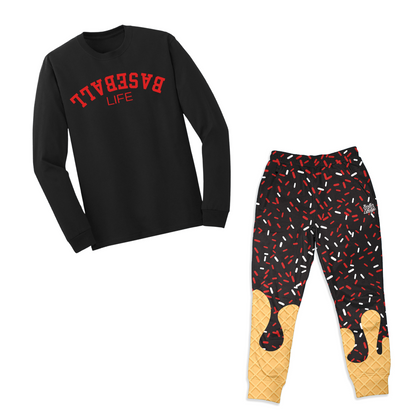 Baseball Ice Cream Drip Joggers