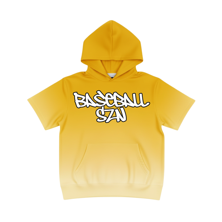 Ombre Short Sleeve Baseball Hoodie