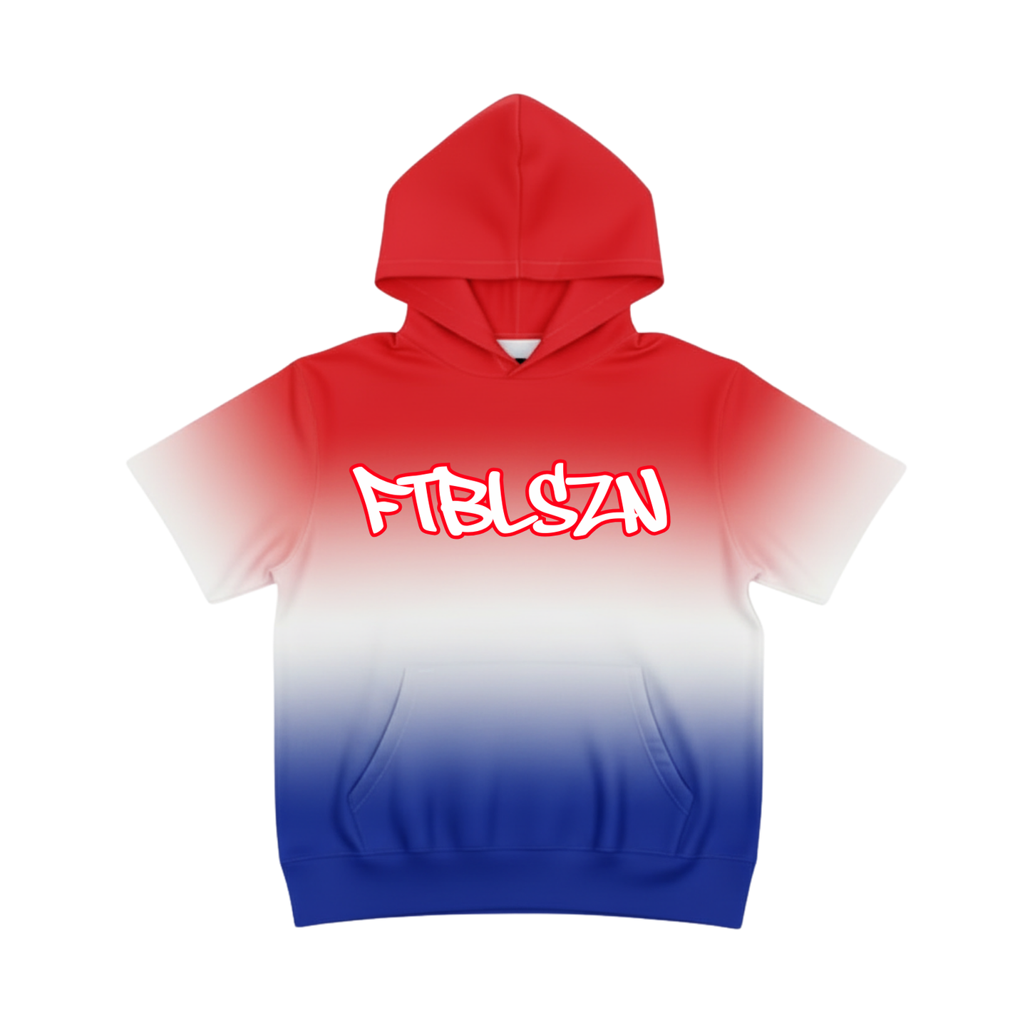 Ombre Short Sleeve Football Hoodie