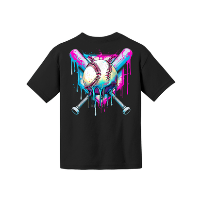 Baseball Home Plate Drip Youth Tee