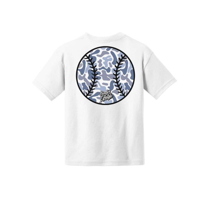 Blue Camo Baseball Toddler Tee