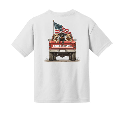 American Flag Football Youth Tee