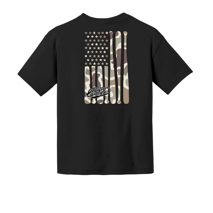 Camo Baseball Youth Tee