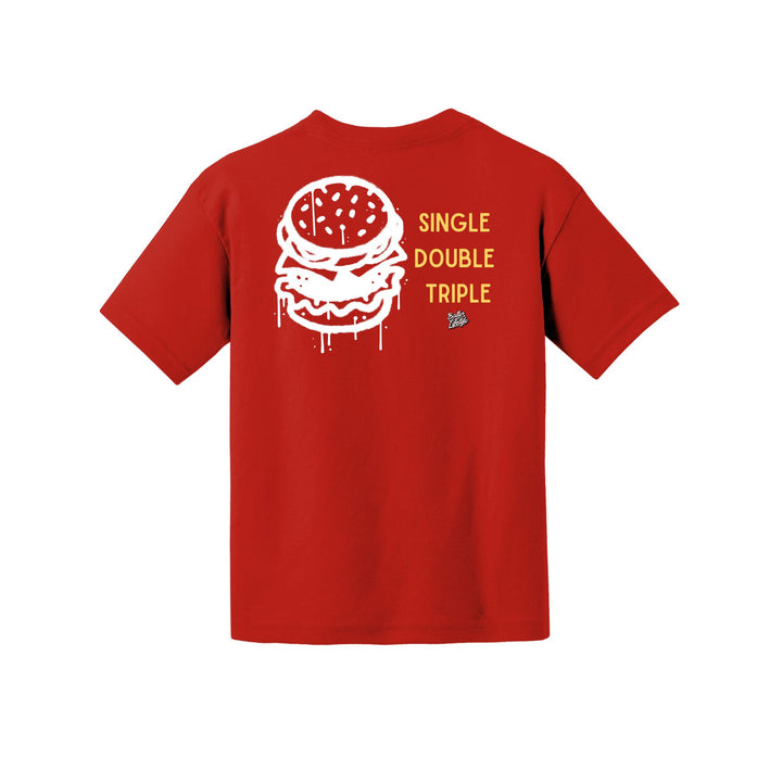 Single Double and Triple Hamburger Adult Tee