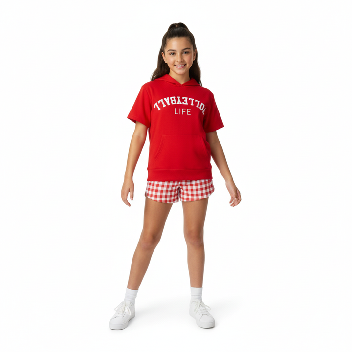 Volleyball Short Sleeve Hoodie