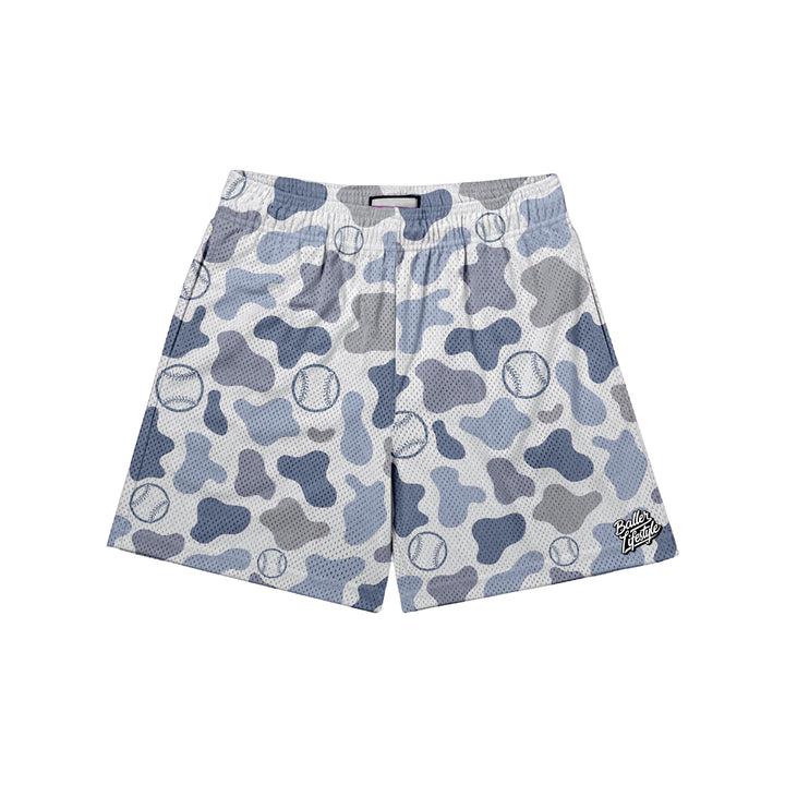 Blue Camo Baseball Adult Shorts